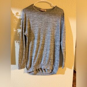 Philosophy Gray Long Sleeve Blouse